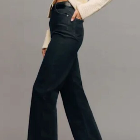 Reformation Wilder Stretch High Rise Wide Leg Jeans Black - Size 30 - Picture 1 of 7